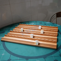 MALADA Supports de Mahjong en Bois de Hêtre Faits à la Main, Supports Magnétiques en Bois Festonné pour Tuiles de Mahjong, 20 Pouces