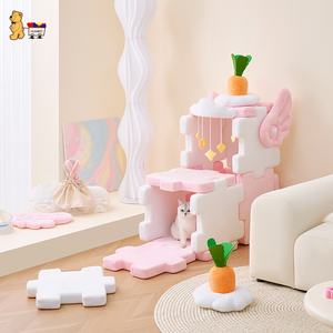 Détachable Jouable Chat <span class=keywords><strong>Carotte</strong></span> Nid Facile à Installer En Peluche Coton Sherpa Tissu <span class=keywords><strong>Laine</strong></span> Nylon Caoutchouc Plastique Fourrure Velboa PP Coton - Product Image 3