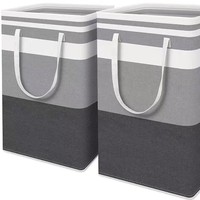 Grand panier à linge pliable et imperméable pour les vêtements grands et pliables avec poignées étendues Organisateur de rangement à linge robuste