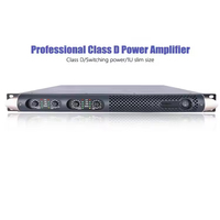 Amplificateur de puissance professionnel 600W classe D 4 canaux, système audio en rack 1U, quatre amplificateurs indépendants, haute performance