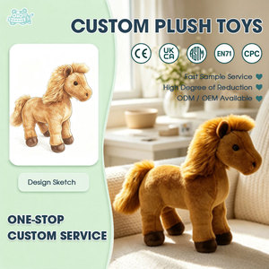 Boneka Kuda Custom, Mainan Hewan Isi Dakron Realistis, Boneka Lembut dan Nyaman, OEM ODM, Maskot Personalisasi, Penjualan Grosir Langsung dari Pabrik, Pro Pro - Product Image 1
