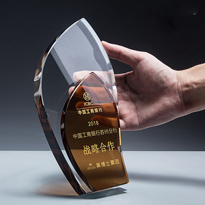 Trofeos de cristal con forma de hoja personalizados, recuerdo de honor, premio de cristal en blanco de lujo, de lujo, en el momento de la llegada - Product Image 6