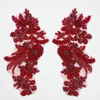 Weshine Patchs personnalisés en tissu feutre 3D, fleurs en diamant, paillettes dorées, brodés, appliques en dentelle perlée, à coudre, en résine pour robe de mariée