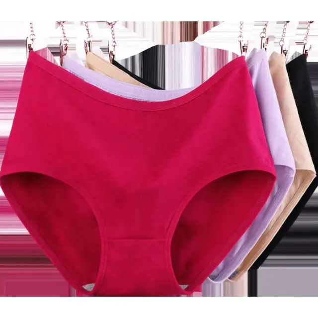 5XL מוצק צבע אמצע מותניים נשים של כותנה תחתונים של באיכות גבוהה זול מחיר בתוספת גודל נשים תחתונים