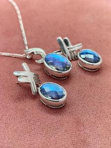 Exclusive Natural <b>Crystal</b> Jewelry Collection Showcasing <b>Real</b> Quartz Gemstone Pendant with Matching Earrings 925 Sterling Silver - Product Image 5
