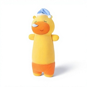Novo Brinquedo de Pelúcia Capivara LuLu Desenho Animado Dormindo na Cama com Pernas Abraçando, Almofada de Abraçar, Enchimento de Algodão PP, 51-99cm, Presente de Merchandising - Product Image 1