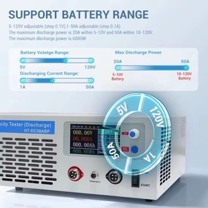 Testeur <span class=keywords><strong>de</strong></span> capacité <span class=keywords><strong>de</strong></span> batterie à tension et courant réglables HT-DC50ABP 5-120V 50A 6000W Modes <span class=keywords><strong>de</strong></span> décharge <span class=keywords><strong>CV</strong></span>/Temporisé/Capacité pour Lithium - Product Image 6