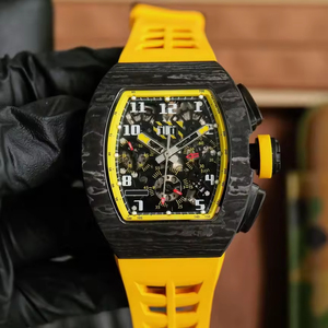 Sports <b>Watch</b> Automatic ETA Movement High Quality Mechanical RM11-03 Luxury Designer Black Carbon fiber Tonneau <b>Case</b> 3BAR - Product Image 1