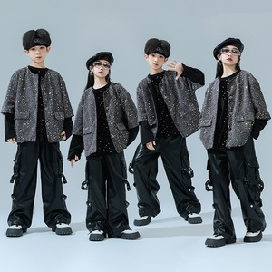 <span class=keywords><strong>Nuevo</strong></span> Conjunto de Ropa de Baile de Jazz y Street <span class=keywords><strong>Dance</strong></span> para Niños y Niñas, Primavera y Verano, Disfraz de Actuación de Hip-hop con Batería - Product Image 1