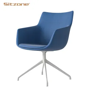 Sitzone design现代布艺内饰带扶手旋转休闲餐椅