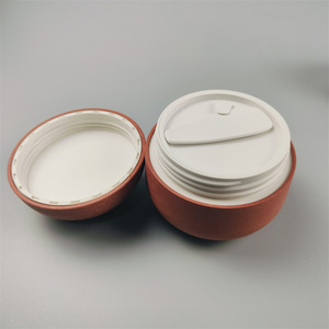 ODM 2025 personalizado respetuoso con el medio ambiente 30g 50g 100g cuenco forma de huevo tarro de crema cosmética contenedor de tarro de fibra de aserrín biodegradable con cuchara - Product Image 4