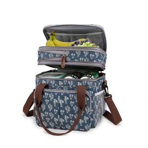Panier de pique-nique isotherme pour adultes, sac <span class=keywords><strong>repas</strong></span> thermique pour extérieur, nouveau sac à déjeuner tendance en tissu Oxford résistant à l'eau - Product Image 1
