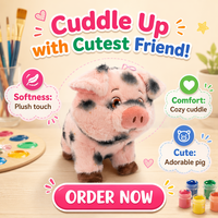 Peluche en flanelle super douce en coton PP, motif princesse cochon de dessin animé, anti-stress, lavable, créative, à câliner