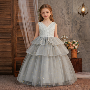 <span class=keywords><strong>Vestido</strong></span> <span class=keywords><strong>Moderno</strong></span> de Satén MQATZ para Niñas, Traje de Princesa con Cuentas para Fiesta de Cumpleaños, Atuendo para Bebés, Celebración en la Playa LP685 - Product Image 1
