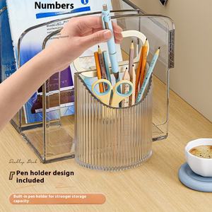 שקופים שולחן עבודה אקרילי שקוף ספר סטודנט פלסטיק עם מדף אחסון עבור ארגון קובץ ספר תמונה - Product Image 4