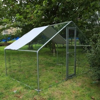 Poulailler de volaille à roulettes en métal, grande Cage de course pour volaille, 3m x 3m
