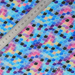 เกล็ดปลาหลากสี P509หนังสังเคราะห์แวววาวนางเงือกสำหรับกระเป๋ารองเท้าเครื่องประดับผมอุปกรณ์งานฝีมือ - Product Image 5