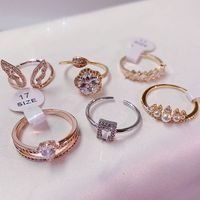 Bague Papillon en Cristal Strass Assortiment Pas Cher Plaqué Or et Argent Vente en Gros Usine pour Femme