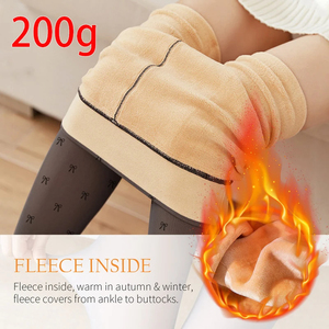 Collants chauds à pois pour femme, effet seconde peau, bas thermiques, leggings polaire d'hiver, pantalons chaussettes isolés - Product Image 6