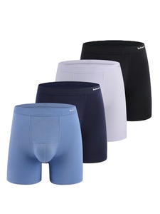 กางเกงขาสั้นไม้ไผ่สำหรับผู้ชายไซส์ใหญ่พิเศษระบายอากาศสีพื้น - Product Image 3