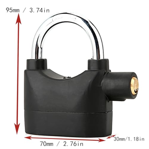 Cadenas d'alarme haute décibels antivol, systèmes d'alarme robustes de haute qualité, étanches, antivol avec clé - Product Image 4