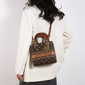 Bolso de Mano Cruzado de Cuero Genuino para Mujer, con Diseño de Letras, Cierre de Cremallera, Estilo Moderno - Product Image 2