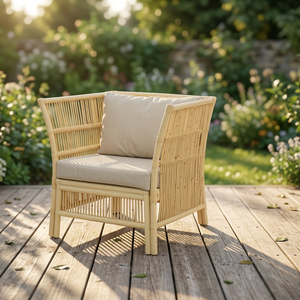 Chaise confortable en rotin ALENA de haute qualité avec coussin d'Indonésie pour salon - Product Image 1