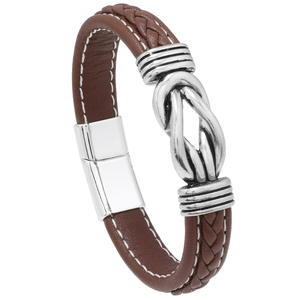 Pulsera de Cuero Trenzado Simple para Hombre, Accesorios con Diseño Gráfico Irregular, Combinación para Regalos Conmemorativos de Cumpleaños - Product Image 6