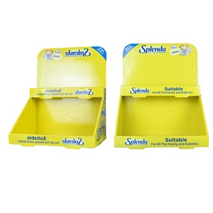 Custom Color Printed Foldable Eco-Friendly 2 Tier Counter Top Corrugated Cardboard Snack Display <b>Stand</b> for Coffee <b>Drinks</b> - Product Image 5