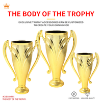Accessoires de trophée en plastique doré au design personnalisé Corps de trophée Pièces de trophée magnifiques