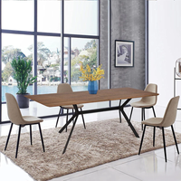 Table à manger nordique moderne de luxe 6 places avec dessus en MDF Mesas De Comedor rectangle en bois bon marché pour meubles de maison utilisation au restaurant