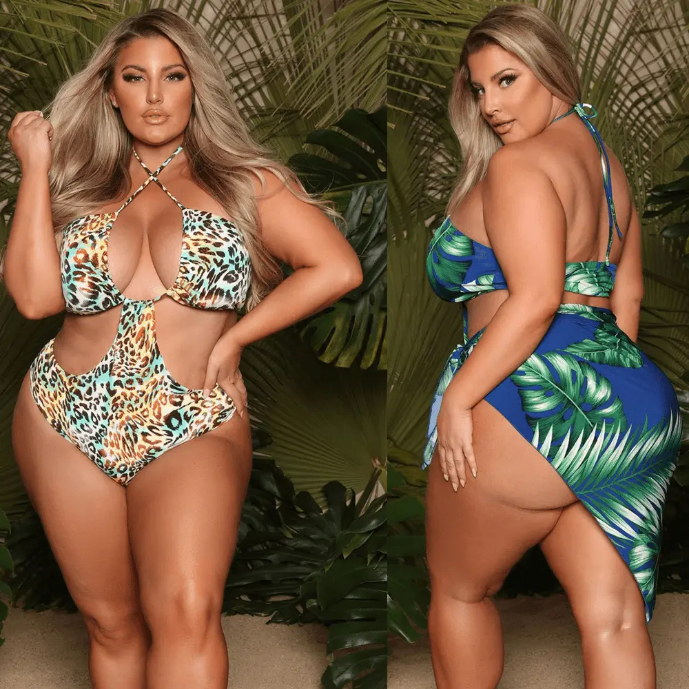 Open Sexy Girl Full Photo Of Plus Size Swimwear Custom Bikini For Fat Women