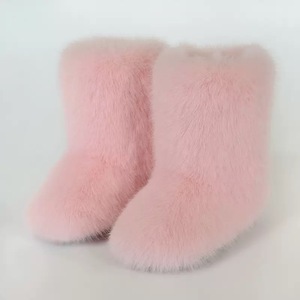 Bottes basses pour femmes en fourrure moelleuse de luxe, tendance automne-hiver, bottes courtes en peluche - Product Image 1