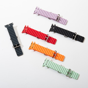 Bracelet en silicone Sport Correa Ocean Band 49 mm 44 mm 45 mm pour Apple Watch Ultra Series 9 8 7 6 SE - Product Image 6