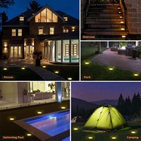 8 LED étanche blanc chaud solaire jardin lumières paysage chemin Patio creusé sol disque lumières pour une utilisation en extérieur