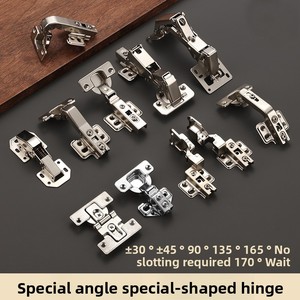 Cerniera idraulica ampio angolo per porta, con chiusura ammortizzata a 125 gradi, in acciaio laminato a freddo nichelato, design moderno a linea scheletrica - Product Image 6