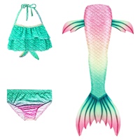 Maillot de bain queue de sirène d'été pour filles, tenue de performance, costume de cosplay, maillot de bain pour enfants, grande taille, kit en polyester