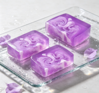 Savon artisanal transparent à la glycérine et aux huiles essentielles, fleurs séchées intégrées, nettoyant doux, éclaircissant, barre de bain, logo personnalisé
