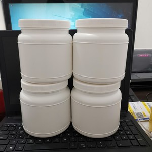 Bocaux en plastique 1100 cc à couvercle vissé, cylindriques blancs, pour emballage général et usage médical - Product Image 1