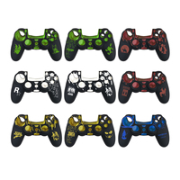 Coque en silicone souple gravée au laser de qualité supérieure, 2 pièces, protection anti-poussière pour manettes, motif vibrant pour manette PS4 DualSense