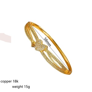 Bracelet tendance en cuivre plaqué argent/or avec zircon, formes géométriques, cœur d'amour, pour femme, <span class=keywords><strong>jeune</strong></span> fille, <span class=keywords><strong>cadeau</strong></span> pour <span class=keywords><strong>mariée</strong></span> - Product Image 5
