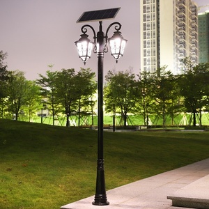 Grand réverbère de jardin LED en aluminium antique corps en acier inoxydable avec 2 têtes indice de protection IP68 pour une utilisation en extérieur dans la cour et le paysage. - Product Image 6