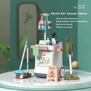 KSF 20 pièces Ensemble <span class=keywords><strong>de</strong></span> jouets <span class=keywords><strong>de</strong></span> ménage en plastique pour enfants d'âge préscolaire, avec <span class=keywords><strong>chariot</strong></span> aspirateur électrique et effets sonores - Product Image 3