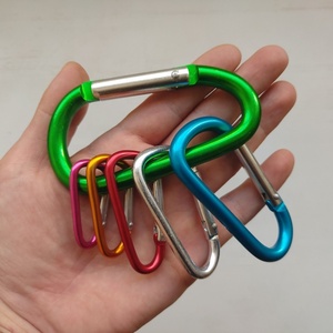 LFEDC Accept Custom Logo Different Sizes #5 #6 #7 #8 D Shape Aluminum Metal Alloy Snap <strong>Hook</strong> Carabiner <strong>Clip</strong> - Product Image 4