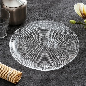 Assiettes de service élégantes en verre personnalisées en usine, assiettes à salade, plats pour légumes et fruits, assiettes de restaurant pour la table de salon - Product Image 3