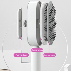 Peine de masaje con bolsa de aire para limpiar el <span class=keywords><strong>cabello</strong></span> con un clic, <span class=keywords><strong>cepillo</strong></span> de pelo autolimpiante para mujeres, <span class=keywords><strong>cepillo</strong></span> de pelo desenredante de una tecla - Product Image 2