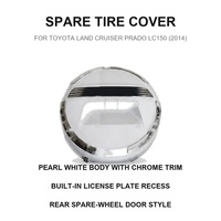 Housse de roue de secours pour Toyota Land Cruiser Prado LC150, housse de roue arrière en ABS, blanche avec garniture chromée, accessoire 4x4