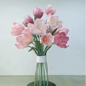 Ramo de Tulipanes de Organza Grande Hecho a Mano de Alta Gama, Venta al por Mayor de Fábrica, para Decoración de Bodas, Fiestas, Eventos y Escaparates - Product Image 4