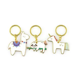 Custom Various Style Animals Shaped Metal Goat Key Chain Keyring Custom Cartoon Cute White Sheep Keychains