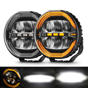 Faro da Lavoro LED per Fuoristrada da 9 Pollici, Luce Ausiliaria per Guida, per Camion e SUV, con DRL Bianco e Ambra Sequenziale - Product Image 1